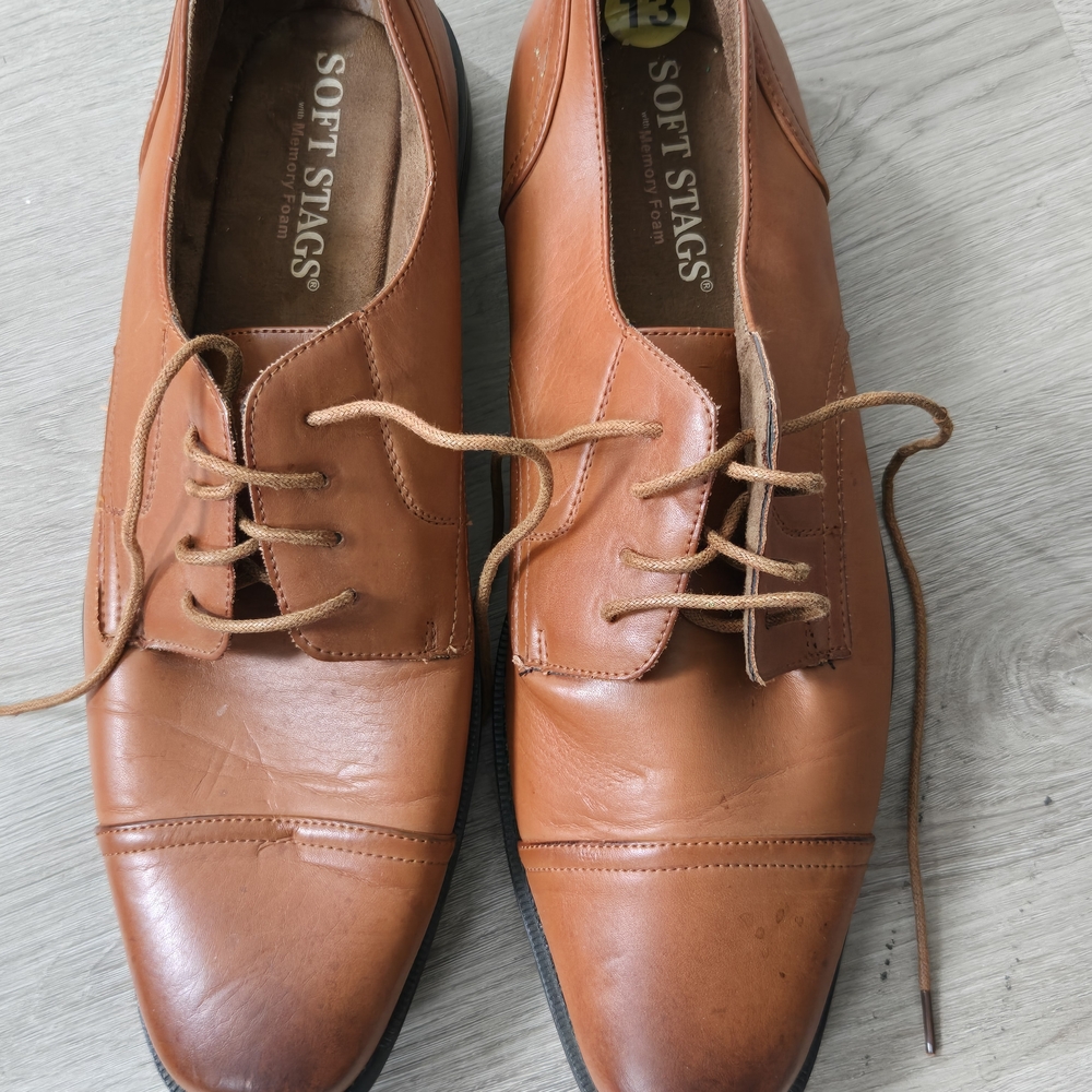 Tan Leather Loafers with Slip-On Design